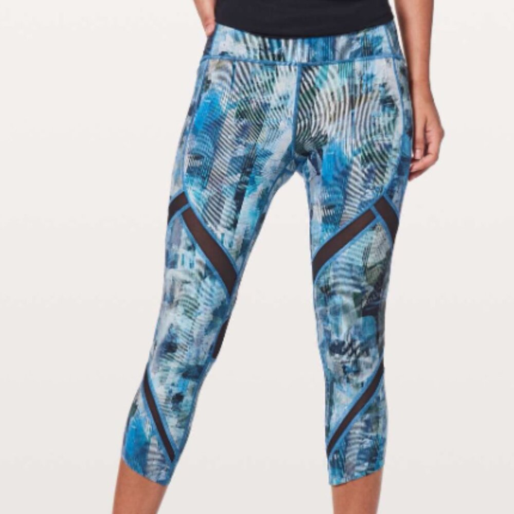 LULULEMON | Women's Sun Dazed Multi Blue On Pace Med-Rise 7/8 25" Leggings